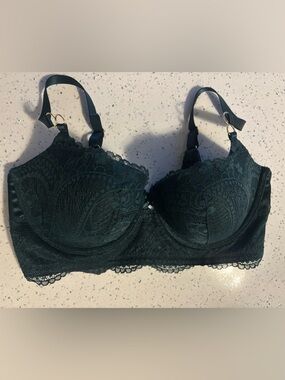 Aerie Real Good Real Power Balconette Bra Green Lace 36DD NWOT